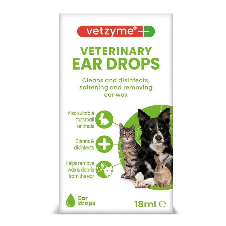 Vetzyme Antibacterial Ear Drops for Cats, Dogs & Small Animals Dog Welfare Vetzyme Antibacterial Ear Drops for Cats, Dogs & Small Animals