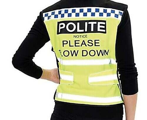 Equisafety Polite Waistcoat Please Slow Down 