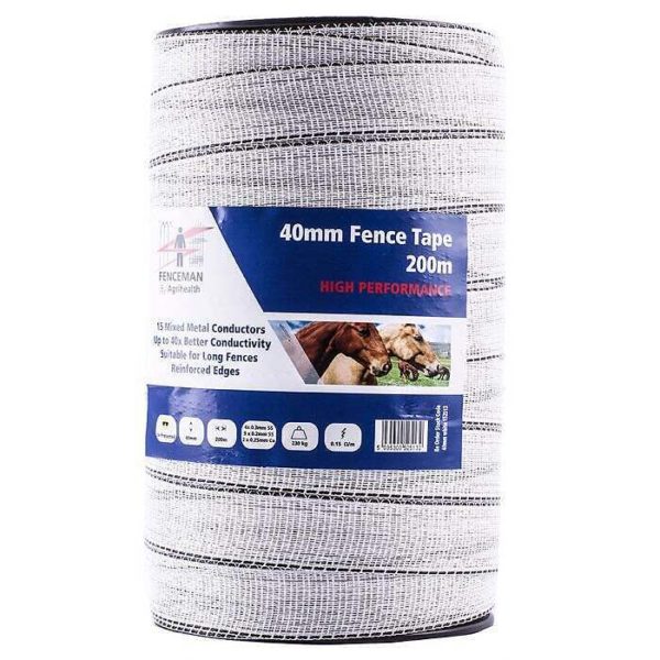 Fenceman High Performance Tape - White - 40mm x 200m