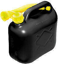 Black Plastic Fuel Can with Spout
